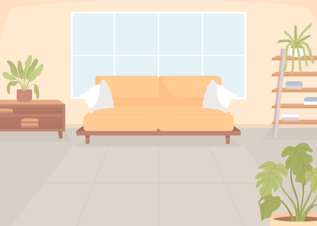 Gemütliches Sofa im Wohnzimmer  Illustration