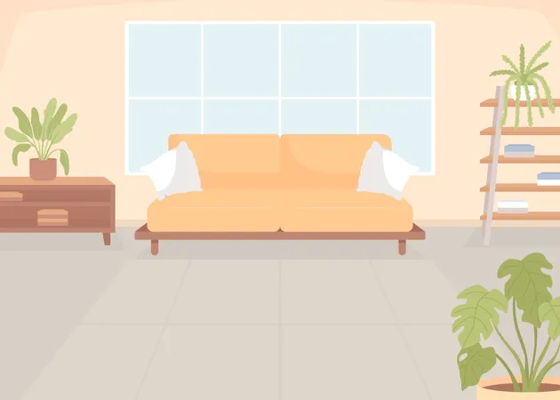 Gemütliches Sofa im Wohnzimmer  Illustration