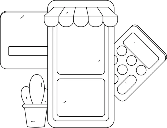 Berechnen der Online-Einkaufskosten  Illustration