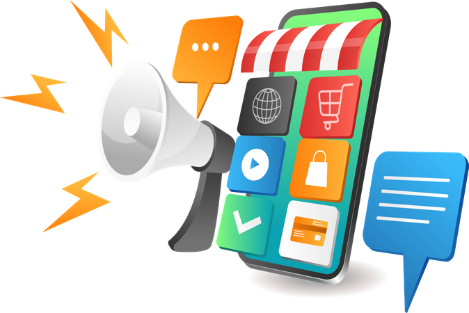 Best ecommerce smartphone app digital marketing strategy  Illustration