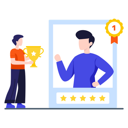 Best Employee Award with Employee rating  Illustration