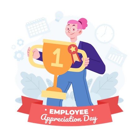 Best Female Employee  Illustration