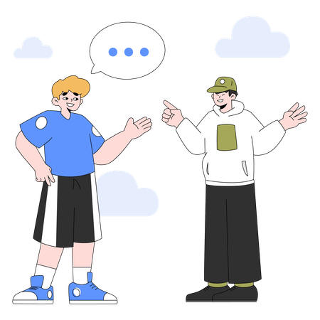 Best friend Having a Fun Conversation Together  Illustration