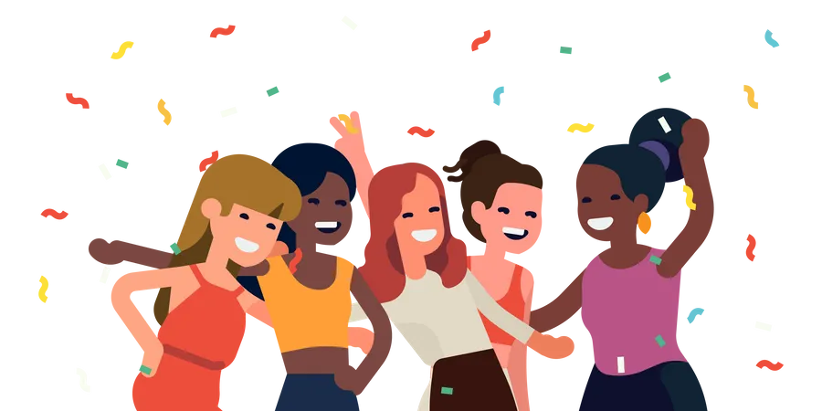Best friends celebrating and having a party  Illustration