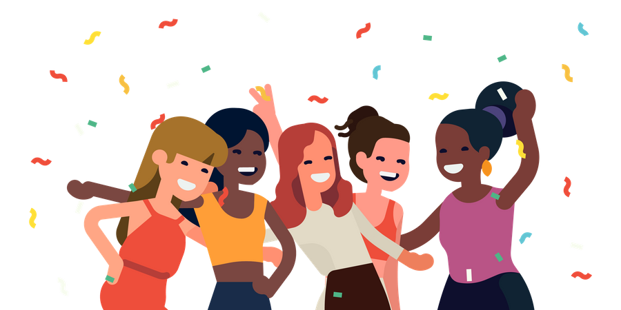 Best friends celebrating and having a party  Illustration