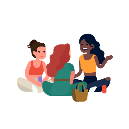 Best friends sitting around talking  Illustration