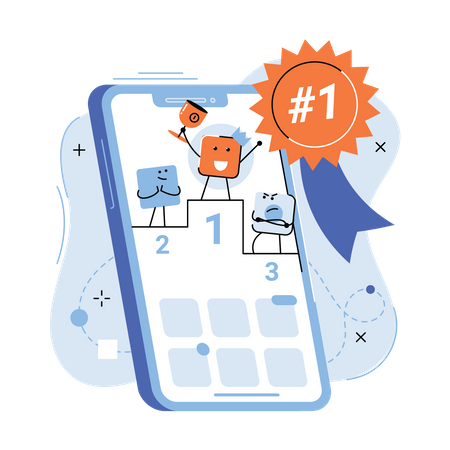 Best native mobile app, application testing, user experience design, software development concept  Illustration