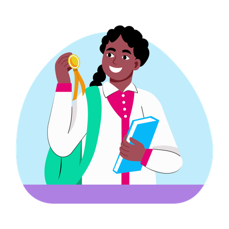 Best student achieving medal  Illustration
