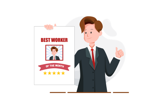 Best Worker Award Illustration
