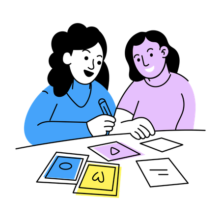 Beste Freunde Spielkarten  Illustration