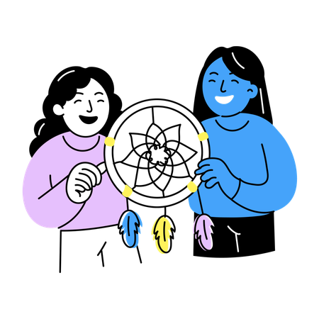 Besties dekorieren Windspiel  Illustration