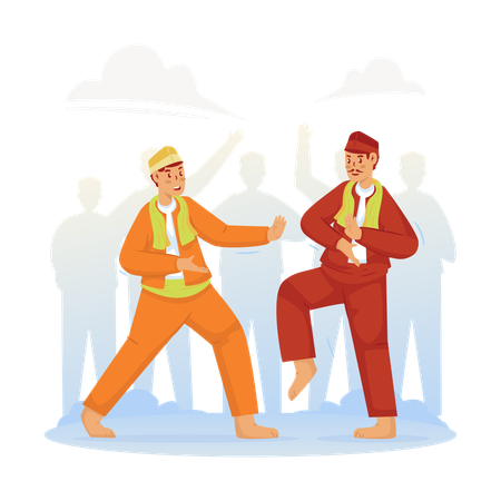 Betawi silat martial art  Illustration