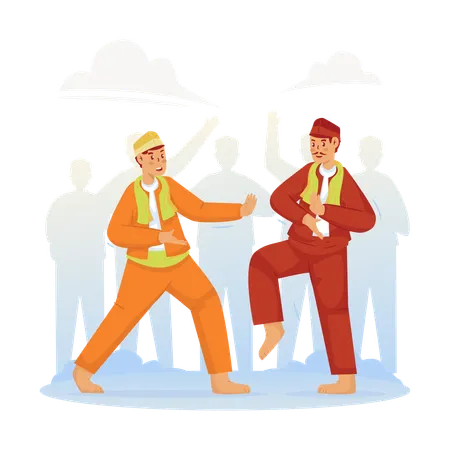 Betawi silat martial art  Illustration