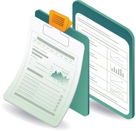 Betriebswirtschaftliche Analyse mit Datentafel  Illustration