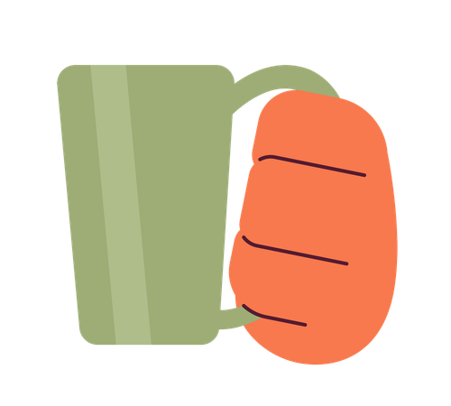 Beverage mug holding  Illustration