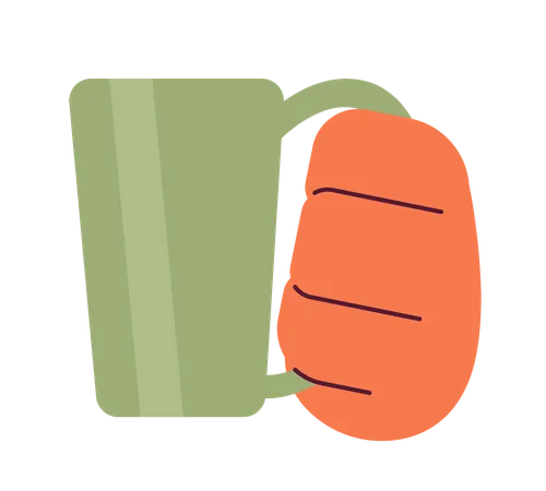 Beverage mug holding  Illustration