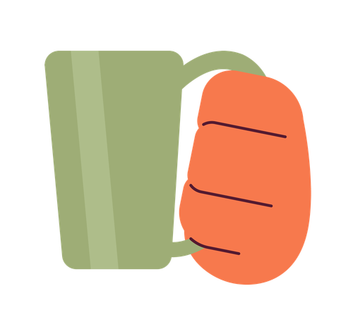 Beverage mug holding  일러스트레이션