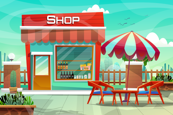 Beverage Store  Illustration