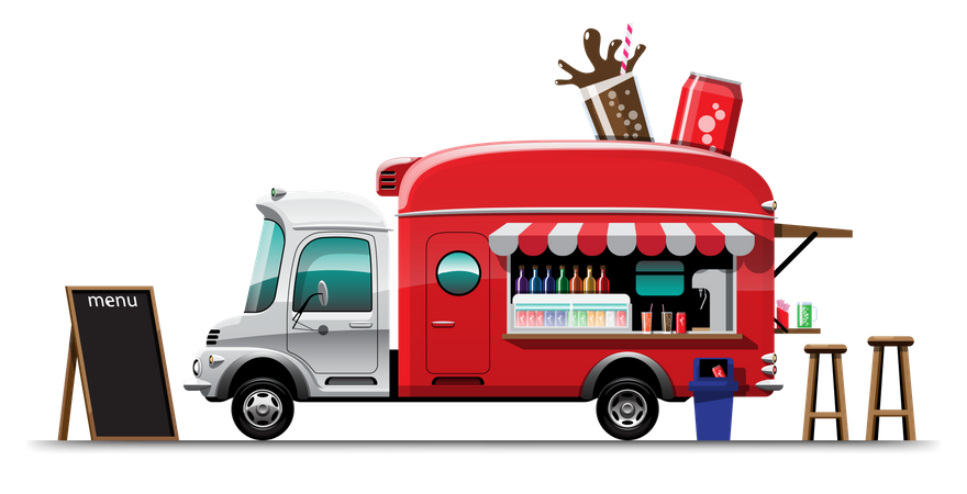Beverage van  일러스트레이션