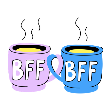 Bff 머그잔  일러스트레이션