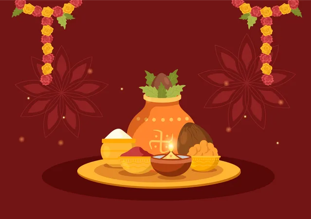 Bhai Dooj Indian Festival Celebration  Illustration