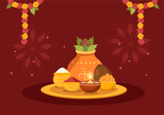 Bhai Dooj Indian Festival Celebration  イラスト