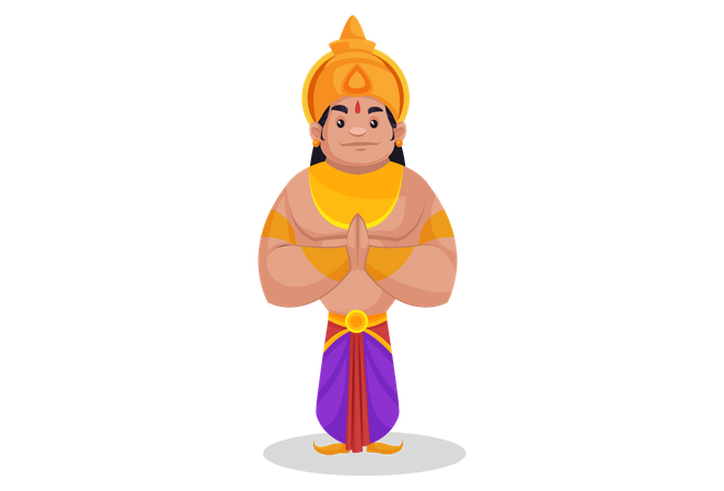 Bheem debout dans une pose de bienvenue  Illustration