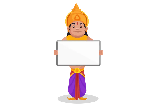Bheem holding blank board Illustration