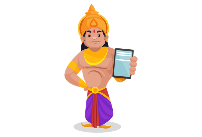 Bheem montrant le téléphone  Illustration