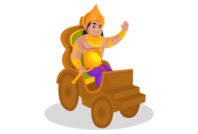 Bheem riding rath Illustration