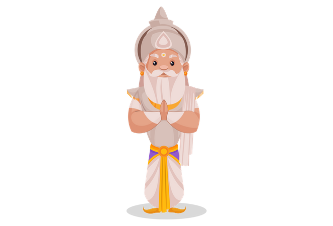 Bhishma Pitamaha debout dans une pose de bienvenue  Illustration