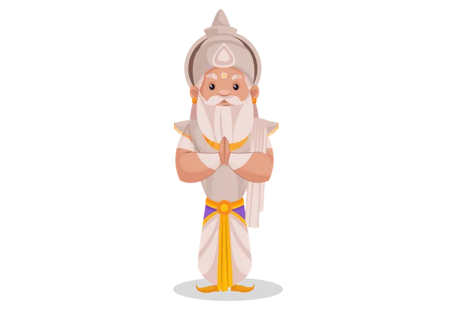 Bhishma Pitamaha debout dans une pose de bienvenue  Illustration