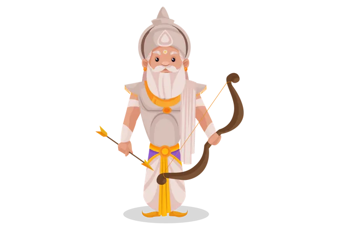 Bhishma Pitamaha hält Pfeil und Bogen  Illustration