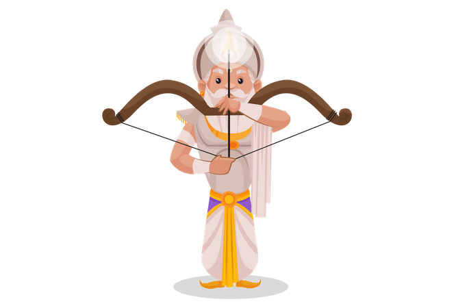 Bhishma Pitamaha holding bow and arrow Illustration