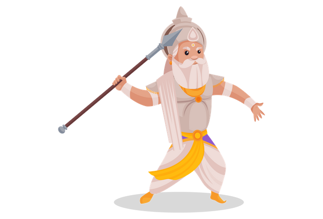 Bhishma Pitamaha jogando o queixo  Ilustração
