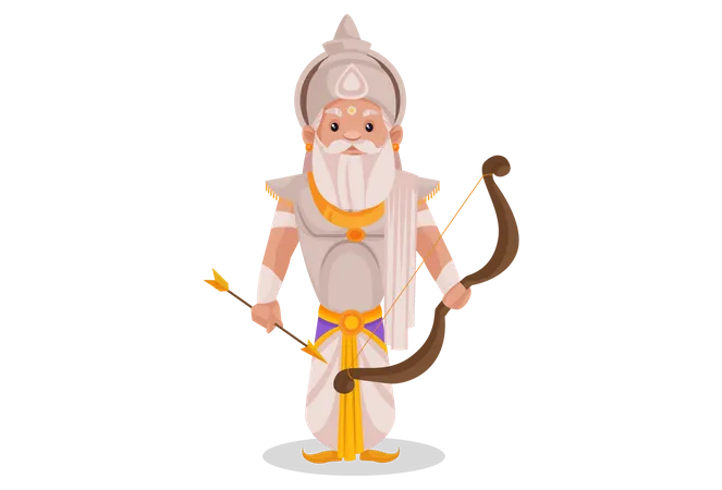 Bhishma Pitamaha segurando arco e flecha  Ilustração
