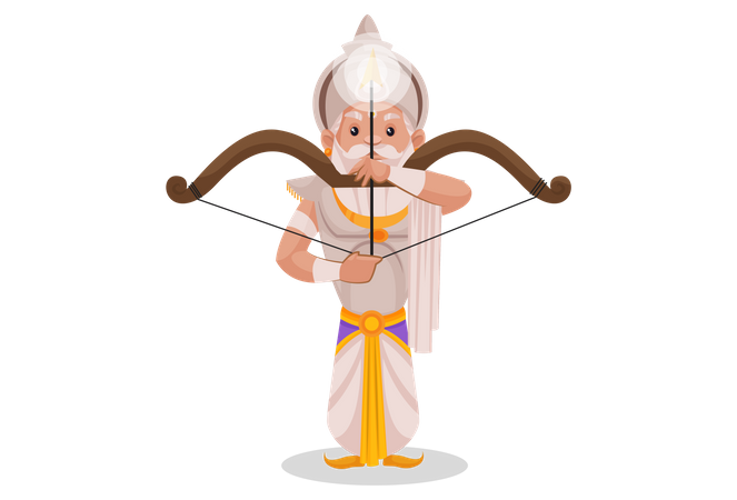 Bhishma Pitamaha segurando arco e flecha  Ilustração