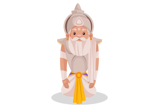 Bhishma Pitamaha sitting on his knees  Illustration