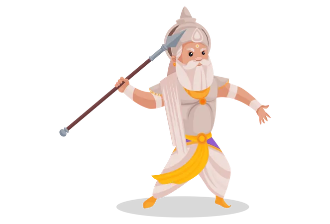 Bhishma Pitamaha wirft Kinnpartie  Illustration