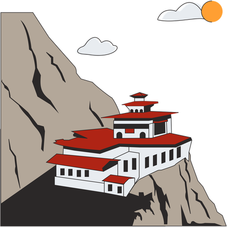 Bhutan – Monastero del Nido della Tigre  Illustration