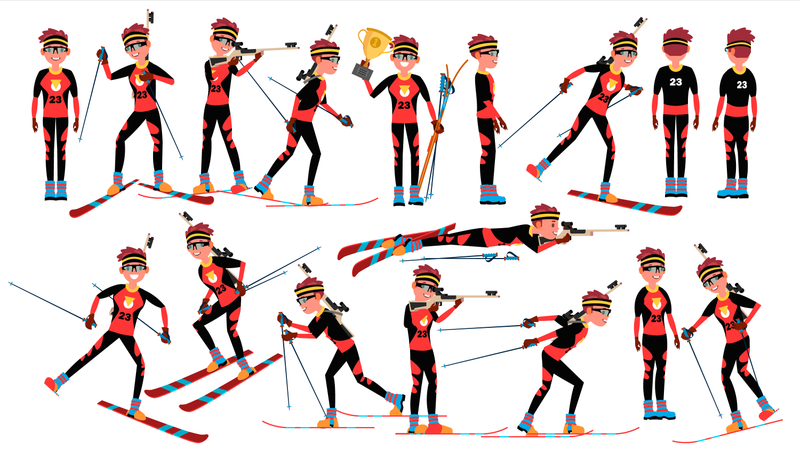 Biathlon Man Player  Illustration