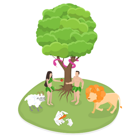 Bible myth of adam and eve  Illustration