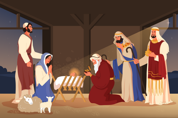 Bible narratives about the Adoration of the Magi Illustration
