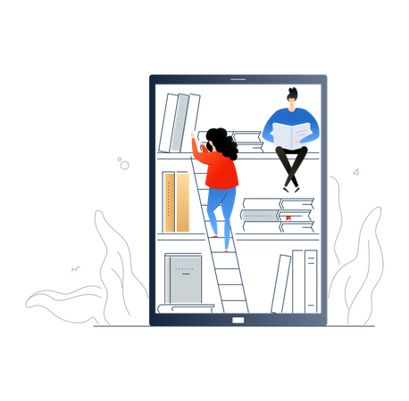 Biblioteca en línea  Ilustración