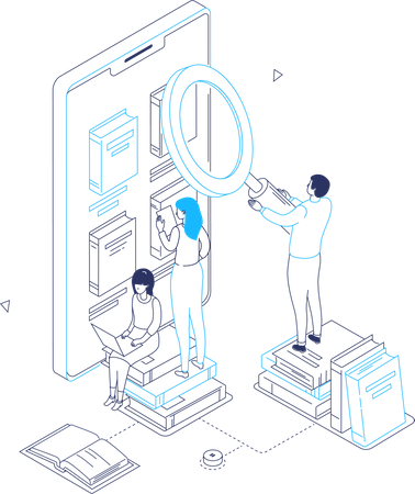 Biblioteca en línea  Ilustración