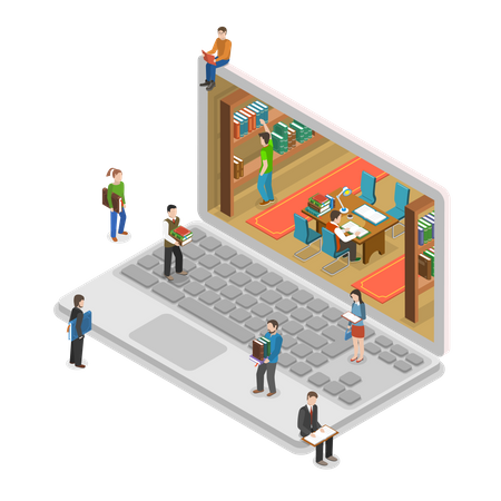 Biblioteca en línea  Ilustración