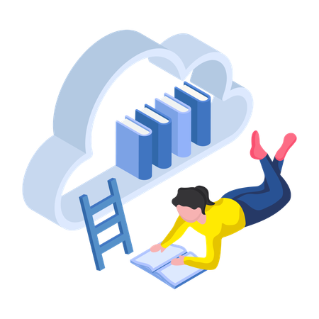 Bibliothèque cloud  Illustration