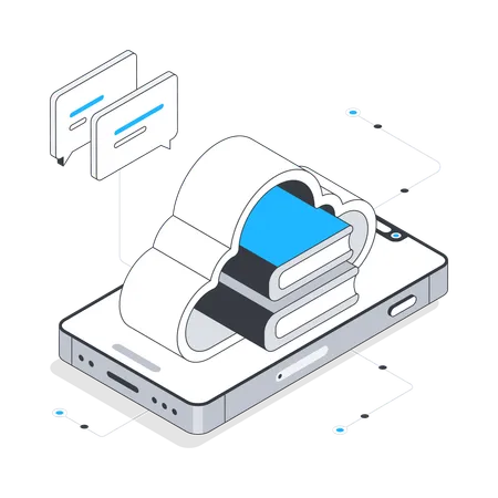 Bibliothèque cloud  Illustration