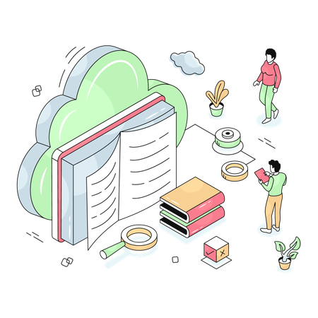 Bibliothèque cloud  Illustration