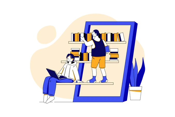 E bibliothèque  Illustration